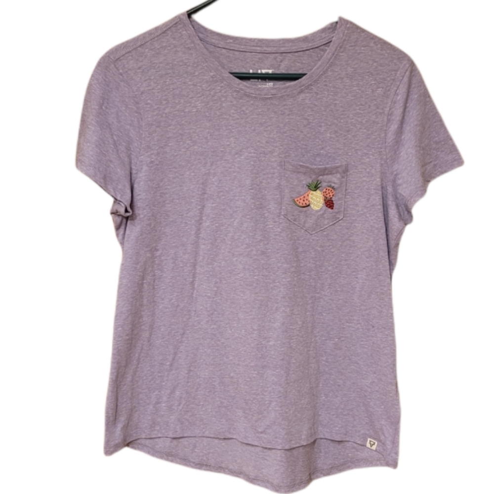 Liv Outdoor Lilac Breeze Embroidered Pocket Tee Size Large